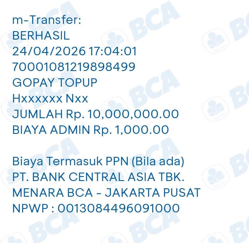 Transfer Pak Hidayat